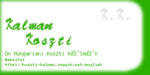 kalman koszti business card